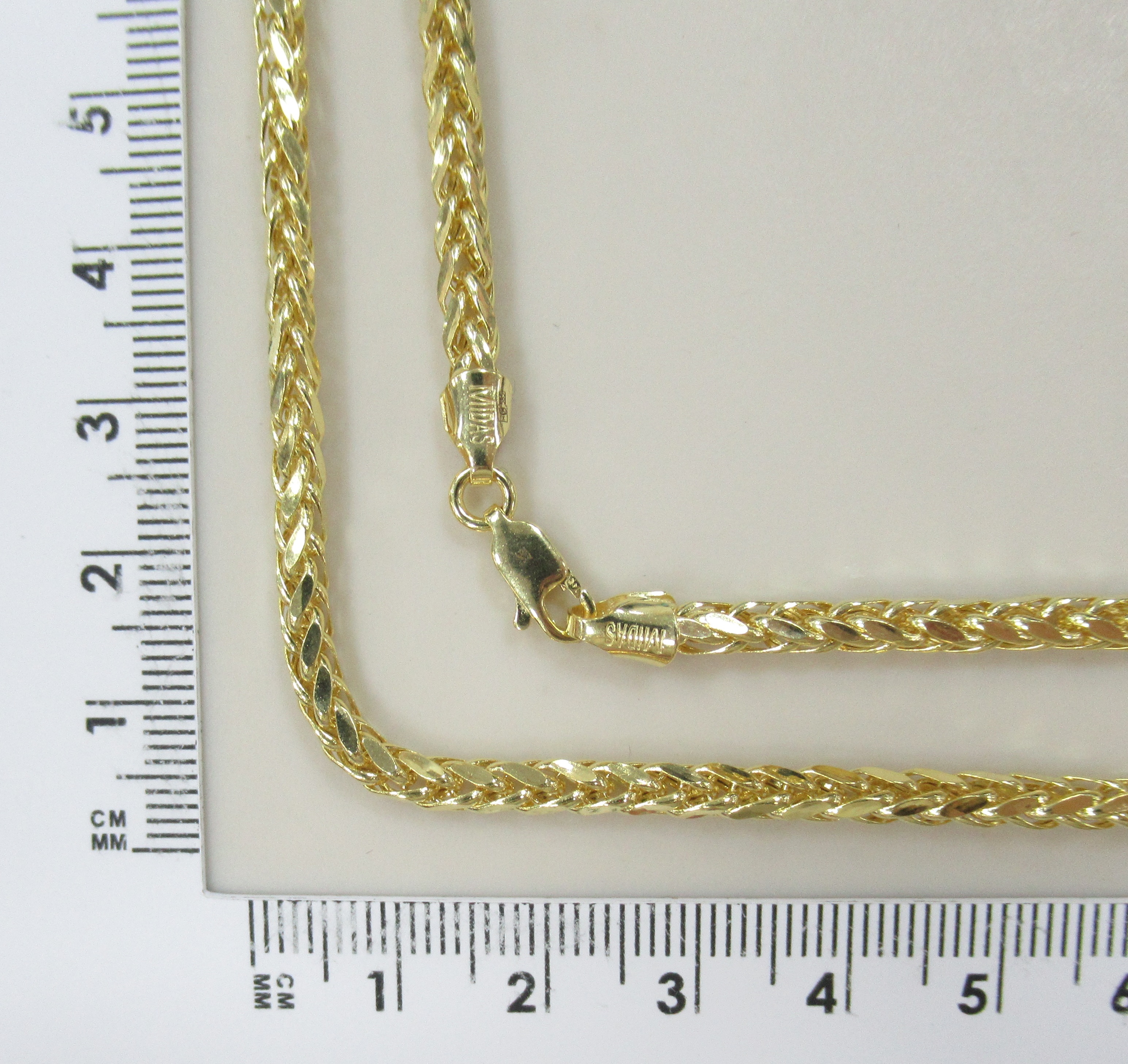 Цепь из желтого золота плетение  "Колос"